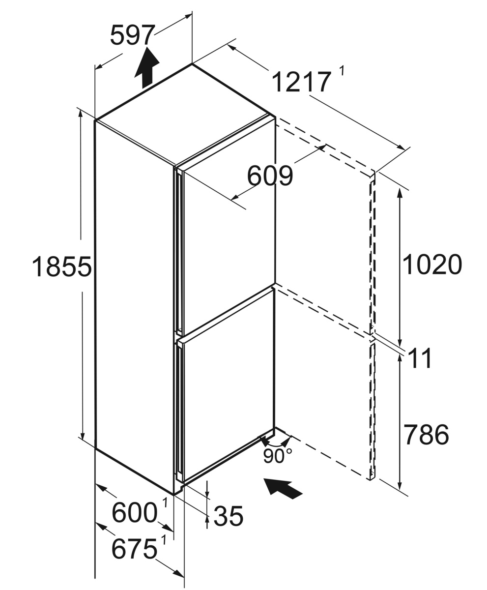 Liebherr CBNbda 5223-22 Koel/vriescombinatie Vrijstaand (186 cm) - Afbeelding 2
