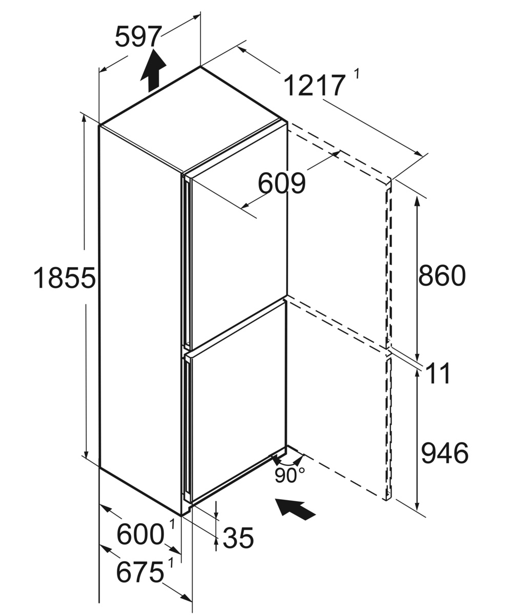 Liebherr CNd 5204-22 Koel/vriescombinatie Vrijstaand (186 cm) - Afbeelding 2