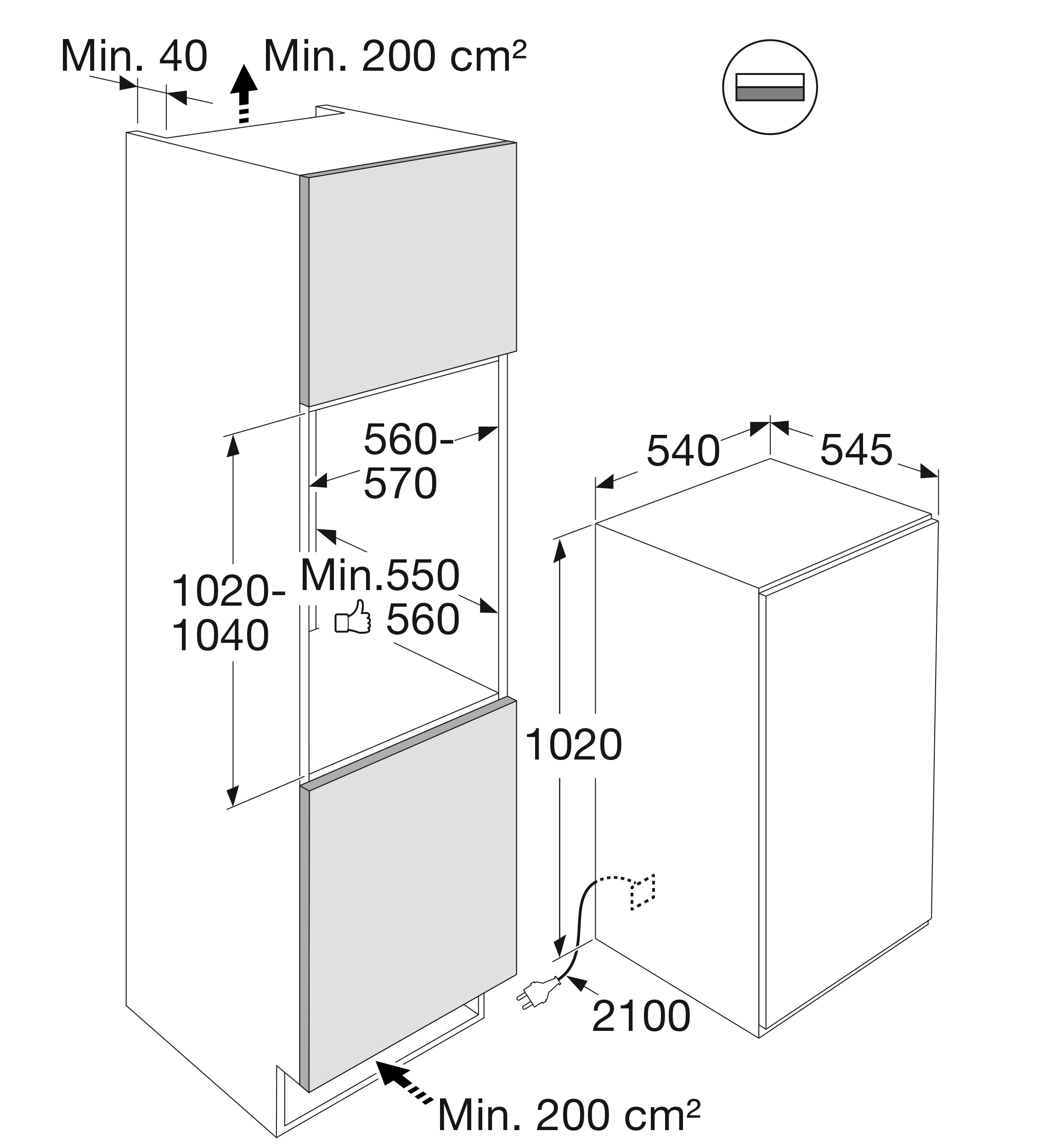 Pelgrim PKD28102 Koelkast (102 cm) - Afbeelding 2