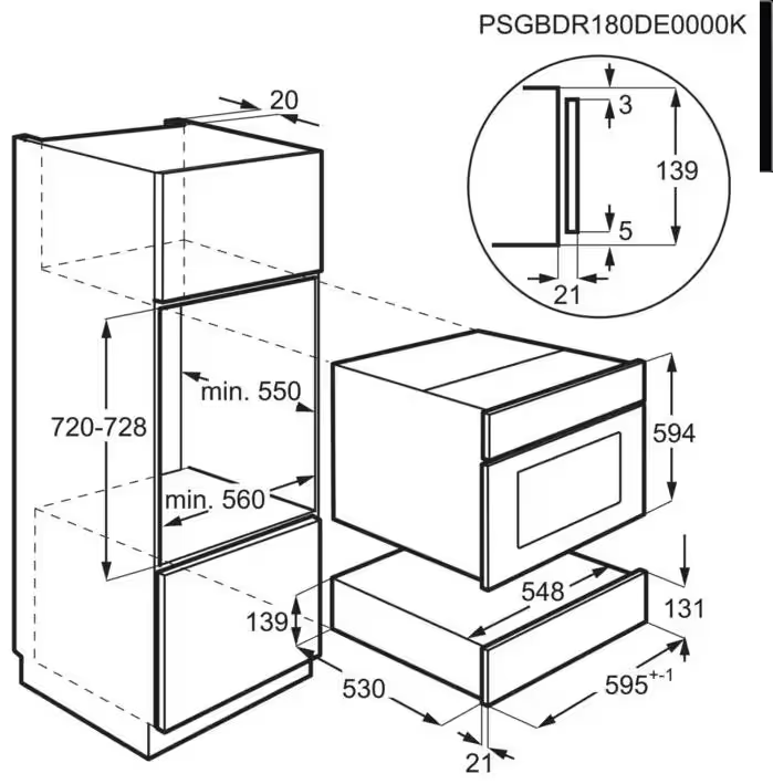 AEG OS7K10B Lade Zwart (15 cm) - Afbeelding 2