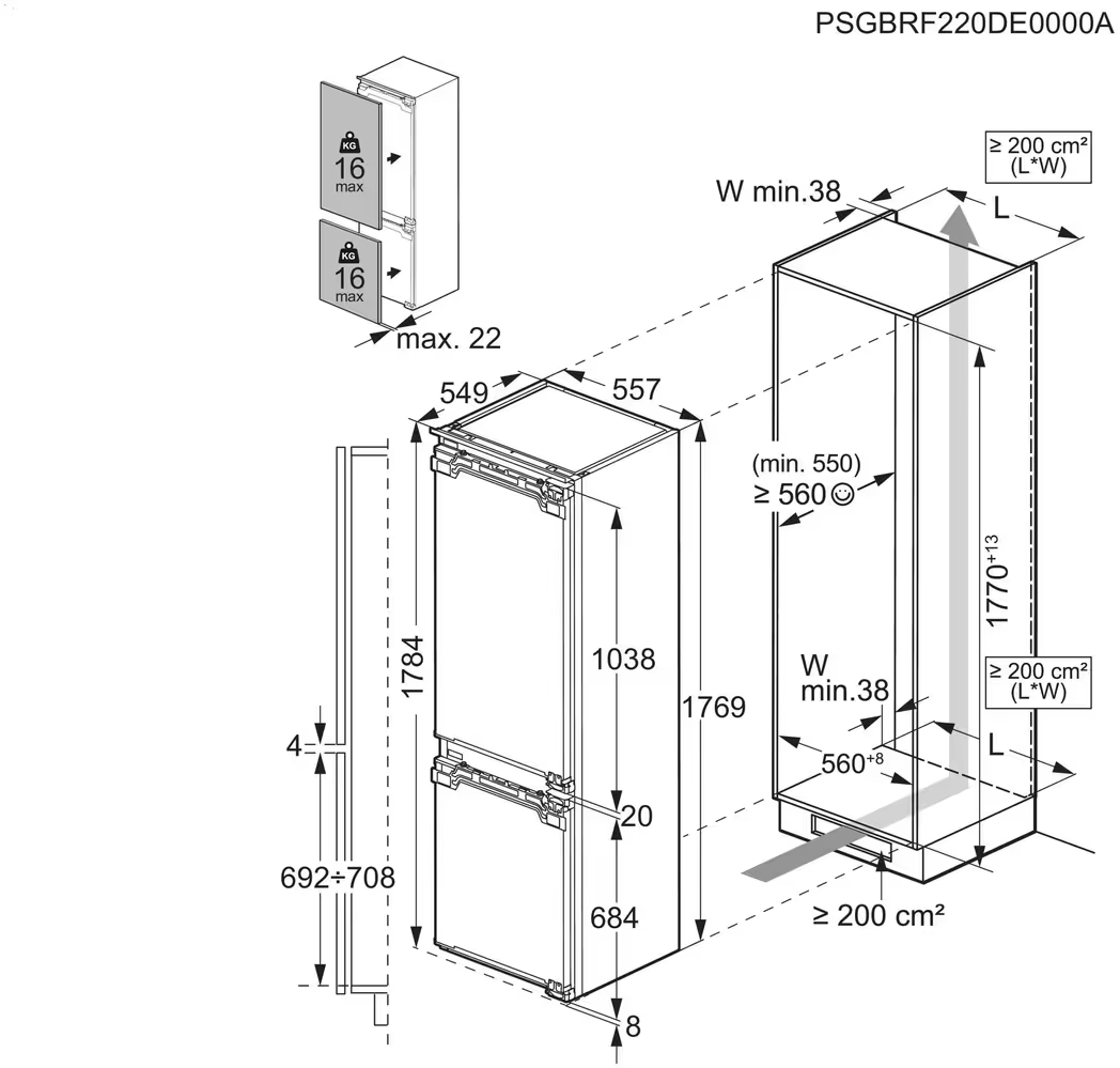 AEG NSC5S181DF Koel/vriescombinatie (178 cm) - Afbeelding 2